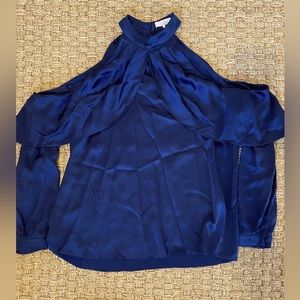 Parker silk top - open shoulder - halter top design.  Size L